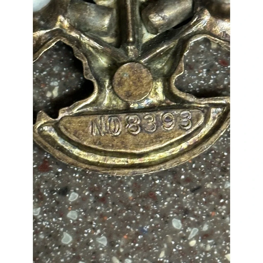 Vintage Eagle Ring Drawer Pulls Antique Brass Cabinet Hardware Pair No 8393